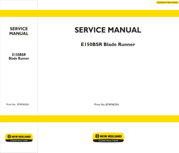 Service manual New Holland E150BSR Blade Runner | 87493625A