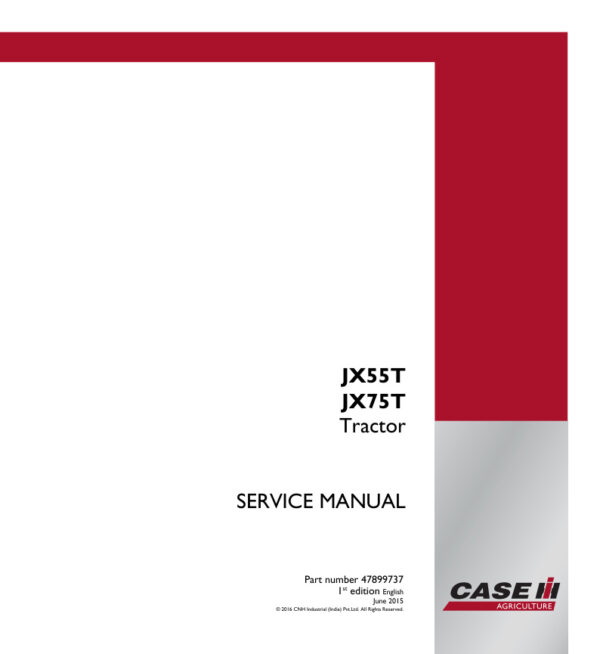 Service manual Case JX55T, JX75T Tractor | 47899737