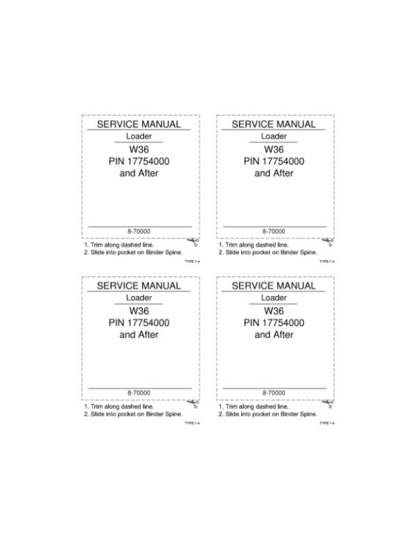 Service manual Case W36 Wheel Loader | 8-71580