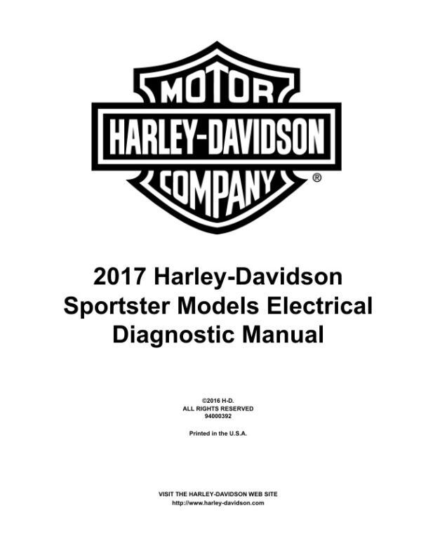 Electrical Diagnostic Manual 2017 Harley-Davidson Sportster Models | 94000392