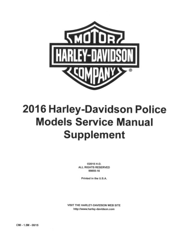 Service manual 2016 Harley-Davidson Police Models Supplement | 99855-16