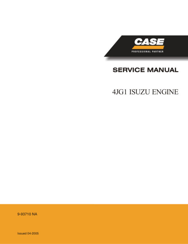 Service manual Case 4JG1 Isuzu Engine | 9-93710