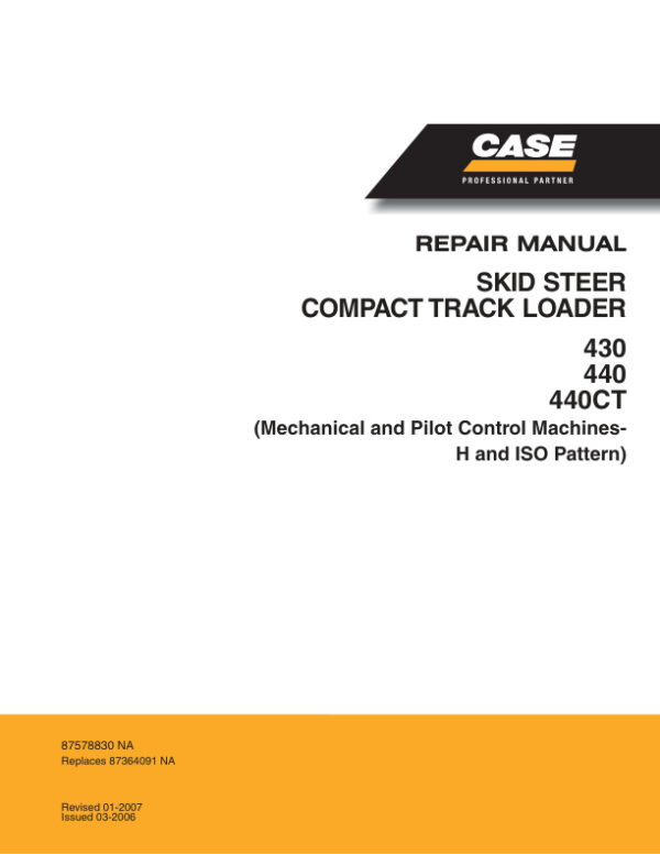 Service manual Case 430, 440, 440CT Skid Steer | 87578830