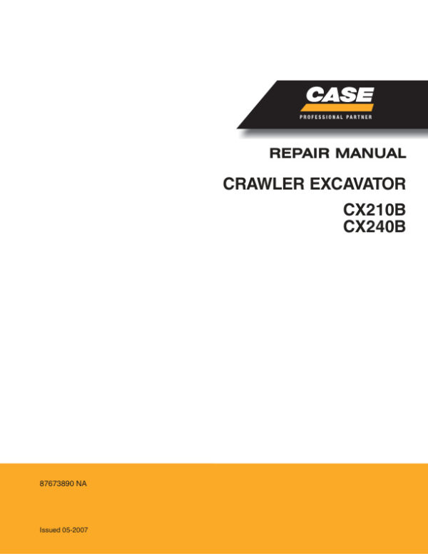 Service manual Case CX210B, CX240B Crawler Excavator | 87673890