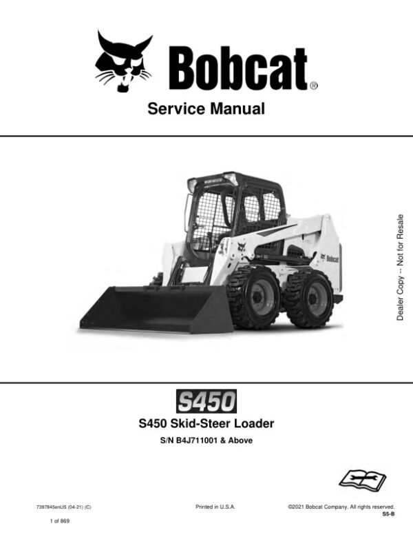 Service manual Bobcat S450 Loader B4J711001 & Up | 7397845