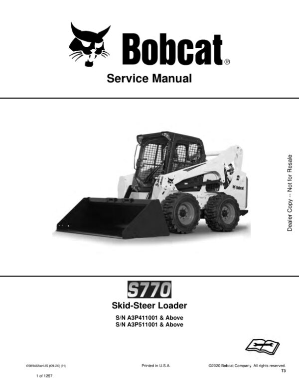 Service manual Bobcat S770 A3P411001 A3P511001 & Up | 6989468