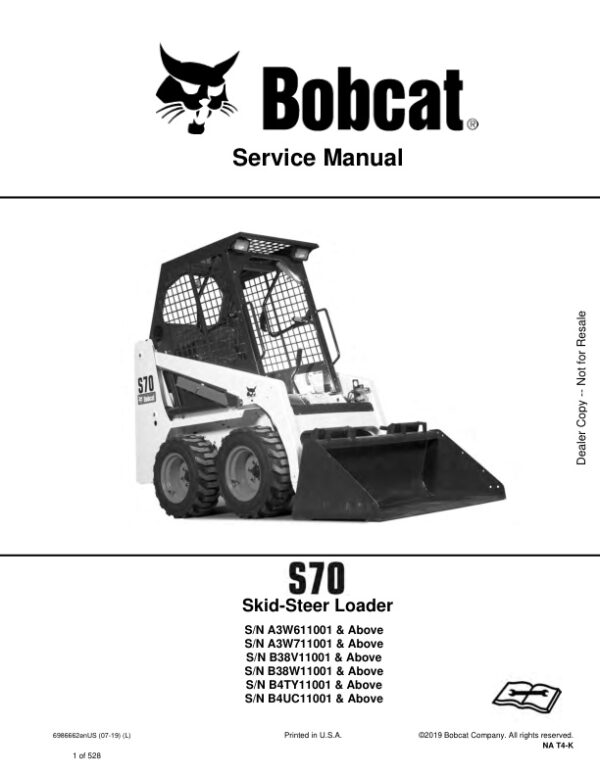 Service manual Bobcat S70 Skid-Steer Loader | 6986662