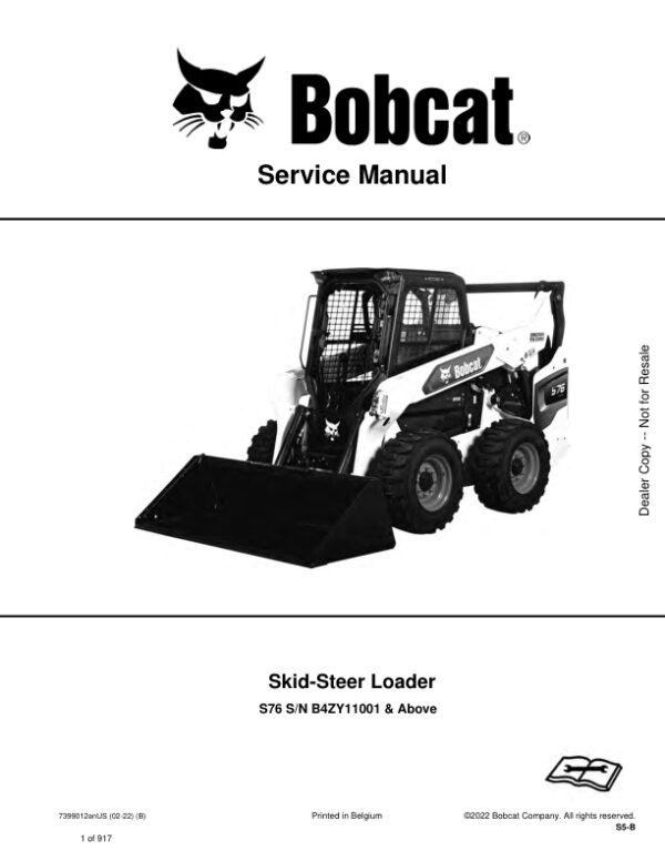 Service manual Bobcat S76 Loader B4ZY11001 & Up | 7399012