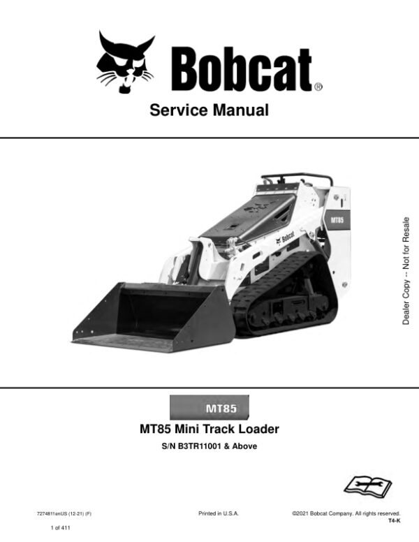 Service manual Bobcat MT85 B3TR11001 & Up | 7274811