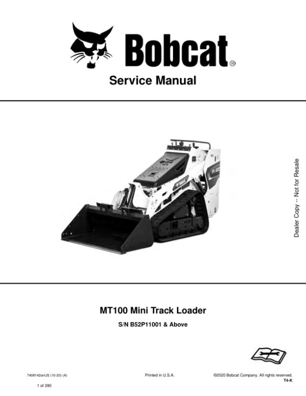 Service manual Bobcat MT100 B52P11001 & Up | 7408142