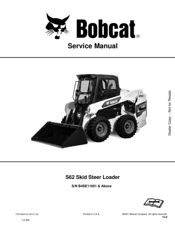 Service manual Bobcat S62 B4SE11001 & Up | 7353168