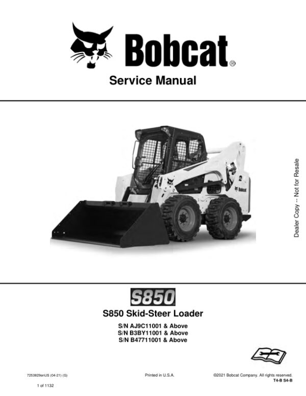 Service manual Bobcat S850 Skid-Steer Loader | 7253829