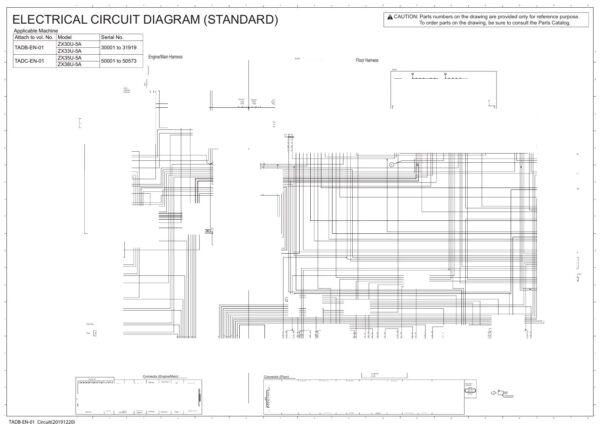 Electrical & Hydraulic Circuit Diagram Hitachi ZX33U-5A, ZX38U-5A | TADC-EN-01 (2020.06.01)