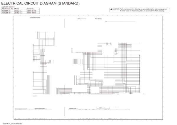 Electrical & Hydraulic Circuit Diagram Hitachi ZX33U-5A, ZX38U-5A | TADC-EN-01 (2018.11.21)