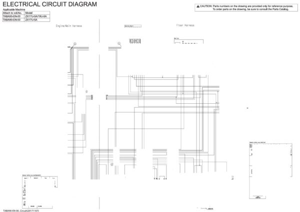 Electrical & Hydraulic Circuit Diagram Hitachi ZX17U-5A, ZX19U-5A | TABA90-EN-00 (2019.11.06)