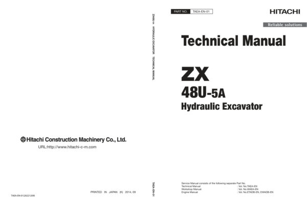 Technical Manual Hitachi ZX48U-5A Excavator | TAEA-EN-01 (2022.12.09)