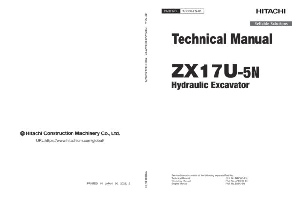 Technical Manual Hitachi ZX17U-5N Excavator | TABC60-EN-01 (2023.12.27)