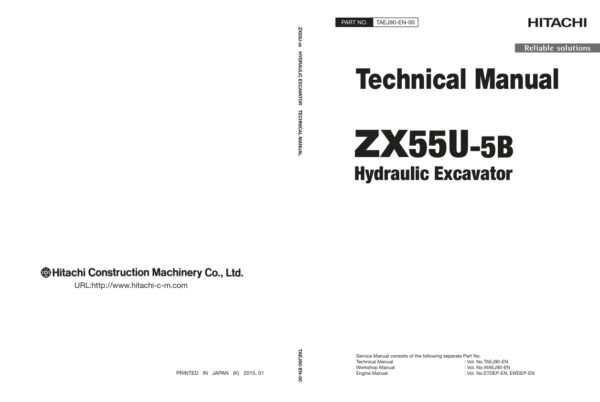 Technical Manual Hitachi ZX55U-5B Excavator | TAEJ90-EN-00