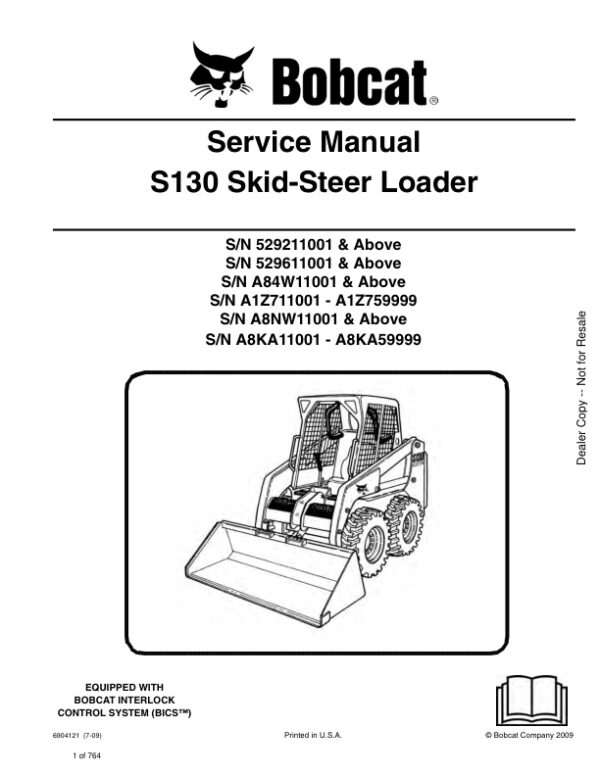 Service manual Bobcat S130 Skid-Steer Loader | 6904121