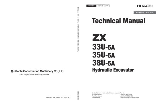 Technical Manual Hitachi ZX33U-5A, ZX35U-5A, ZX38U-5A | TADCJ0-EN-01 (2019.07.30)