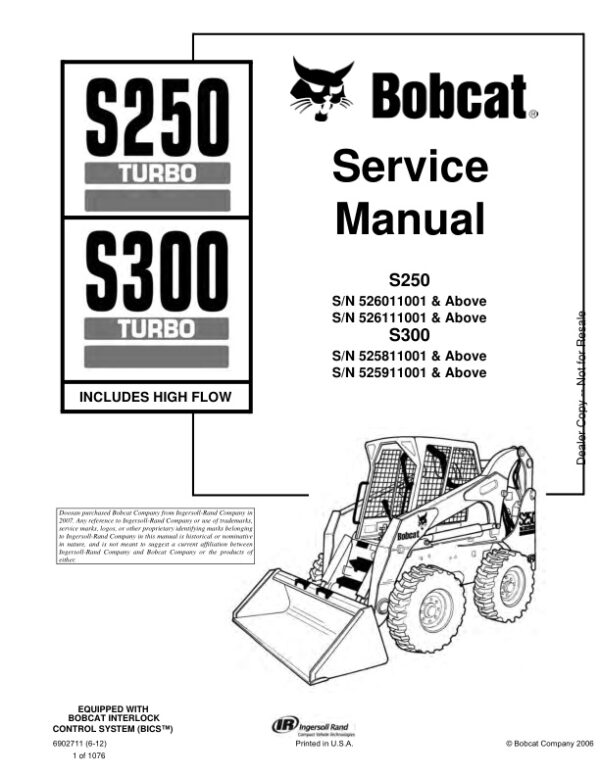 Service manual Bobcat S250, S300 Turbo | 6902711