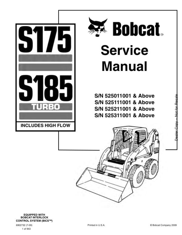 Service manual Bobcat S175, S185 Turbo | 6902732