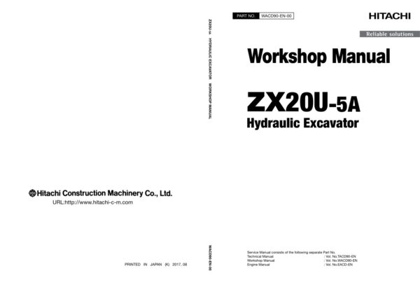 Service manual Hitachi ZX20U-5A Excavator | WACD90-EN-00