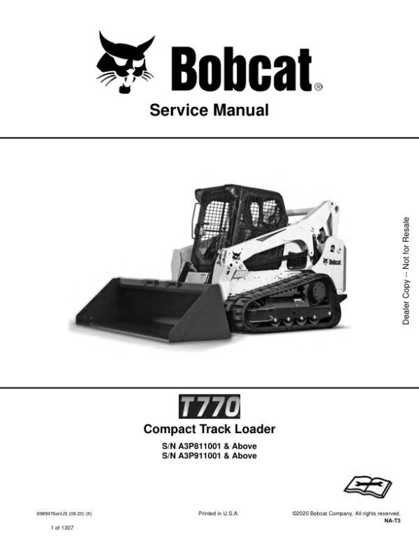 Service manual Bobcat T770 A3P811001 A3P911001 & Up | 6989476