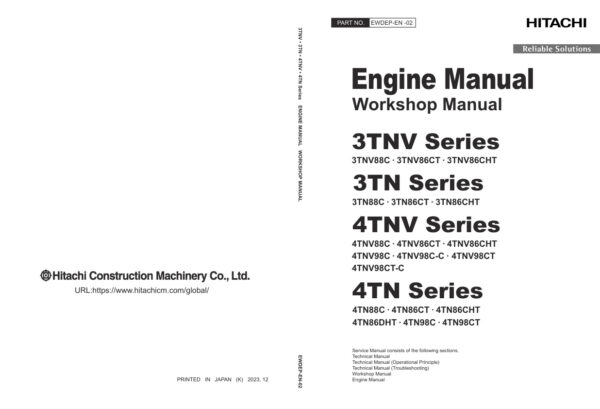 Service manual Hitachi 3TNV, 3TN, 4TNV, 4TN Series | EWDEP-EN-02