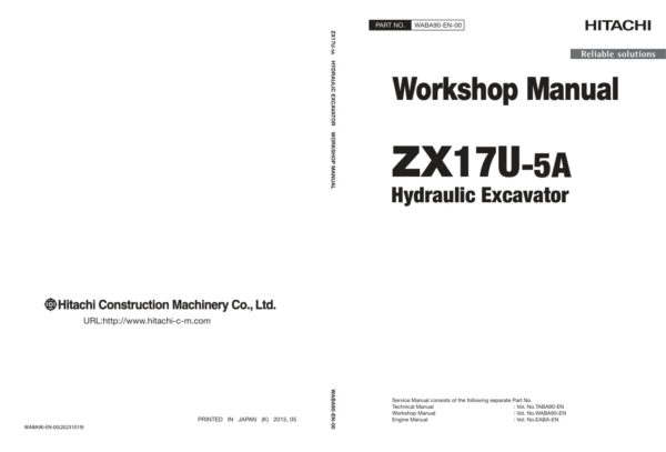 Service manual Hitachi ZX17U-5A Excavator | WABA90-EN-00