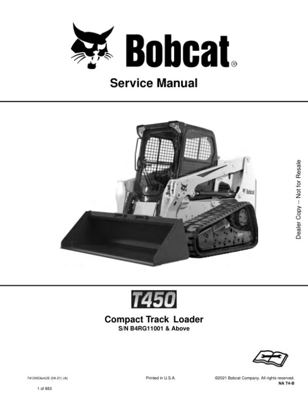 Service manual Bobcat T450 B4RG11001 & Up | 7412453