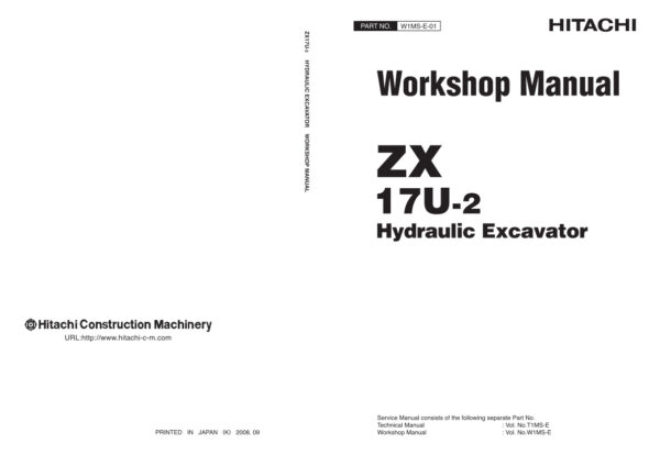 Service manual Hitachi ZX17U-2 Excavator | W1MS-E-01