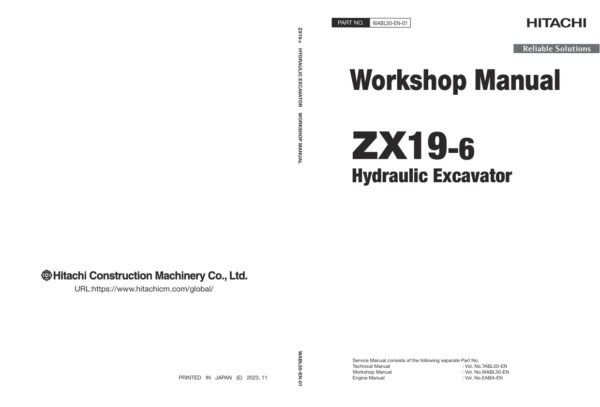 Service manual Hitachi ZX19-6 Excavator | WABL50-EN-01