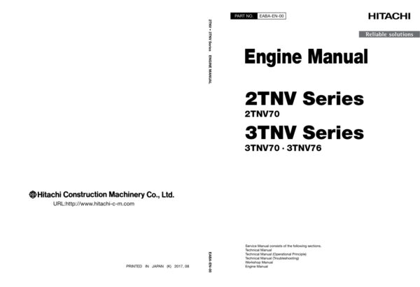 Service manual Hitachi 2TNV70, 3TNV70, 3TNV76 Engines | EABA-EN-00