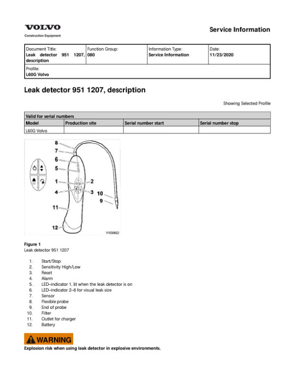 Service manual Volvo L60G Wheel Loader | 2020