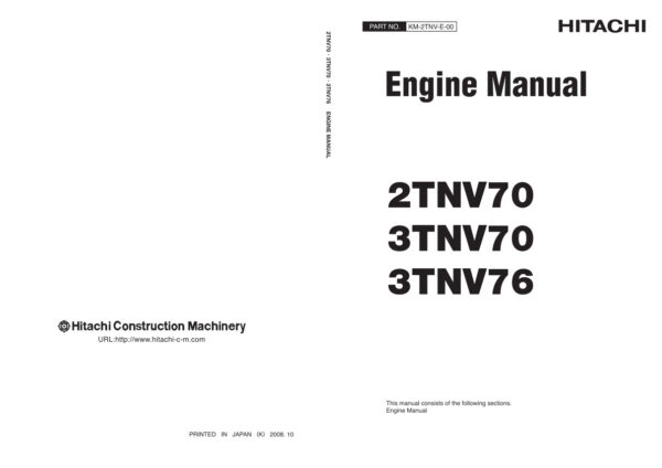Service manual Hitachi 2TNV70, 3TNV70, 3TNV76 Engines | KM-2TNV-E-00
