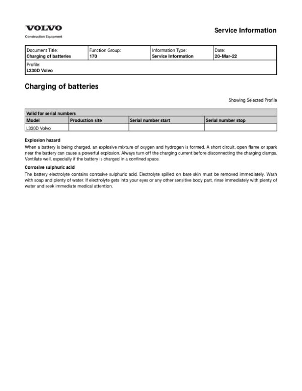 Service manual Volvo L330D Wheel Loader | 2022