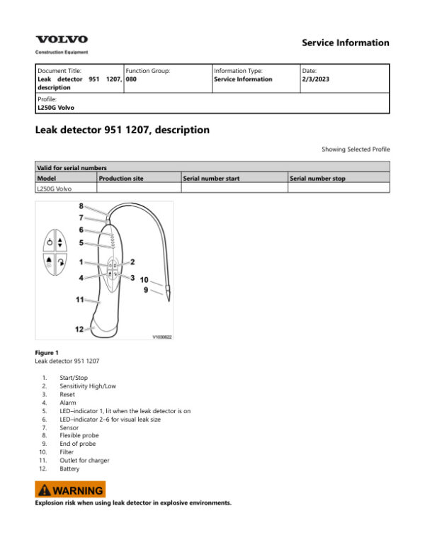Service manual Volvo L250G Wheel Loader | 2023