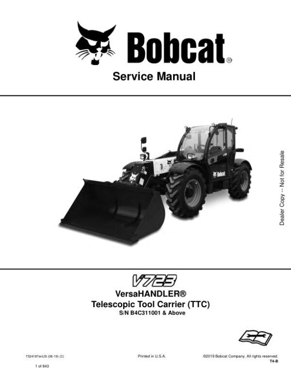 Service manual Bobcat V723 B4C311001 & Up | 7324187