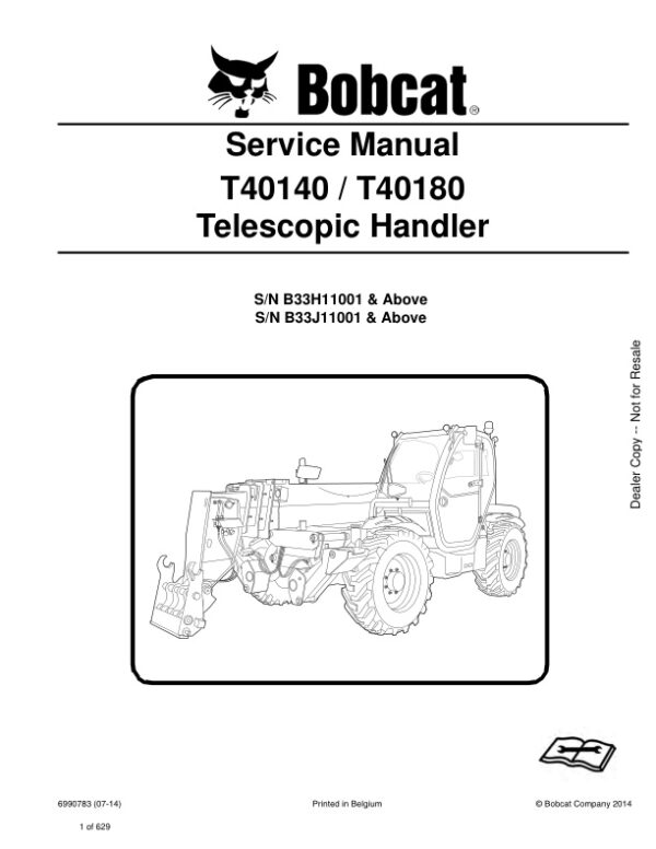 Service manual Bobcat T40140, T40180 B33H11001, B33J11001 & Up | 6990783