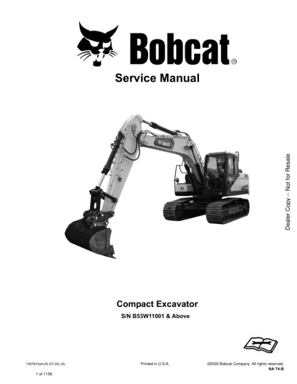 Service manual Bobcat E165 B53W11001 & Up | 7407615