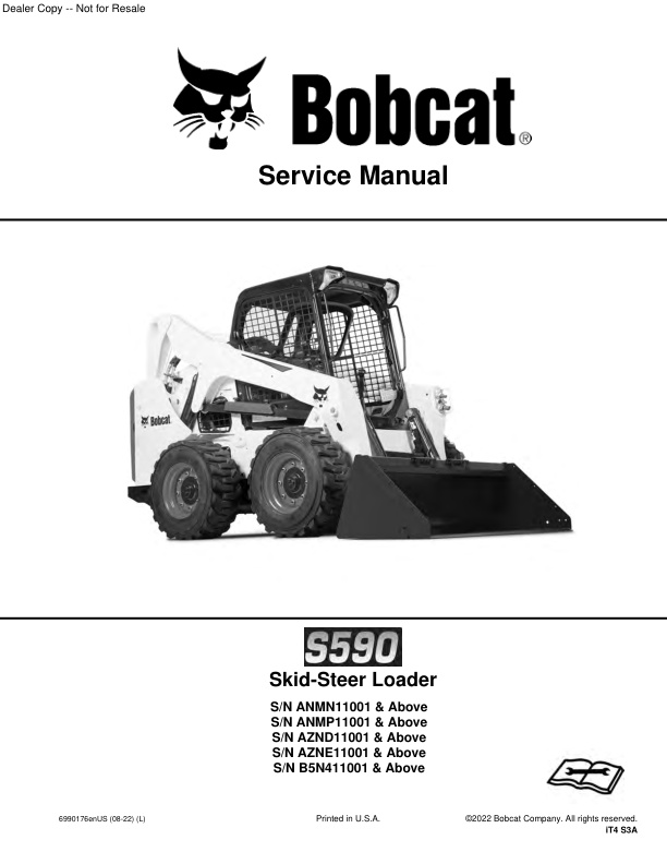 page_1 Service manual Bobcat S590 Skid-Steer Loader | 6990176 (08-22)
