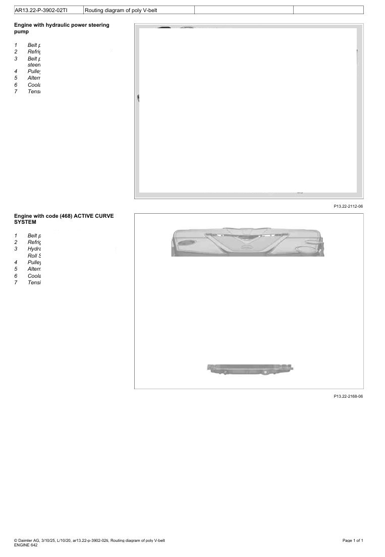 1 Service manual Mercedes-Benz Poly V-belt | Up to 2020 incl.