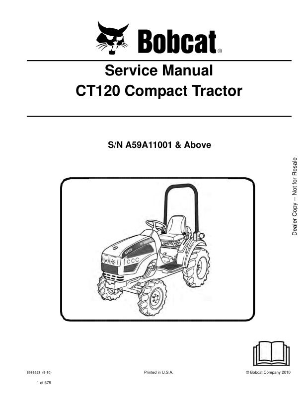 page_1 Service manual Bobcat CT120 Compact Tractor A59A11001 & Up | 6986523 (9-10)