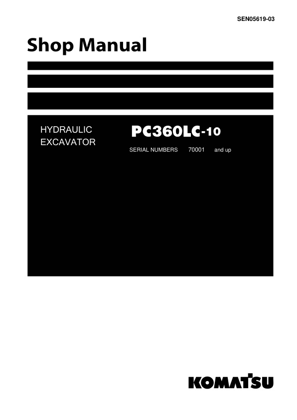 page_1 Service manual Komatsu PC360LC-10 70001 & Up | SEN05619-03