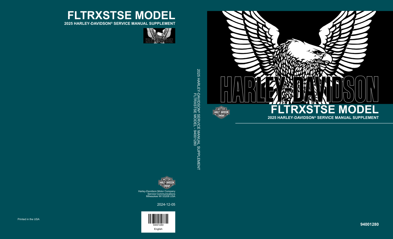 Service manual 2025 Harley-Davidson FLTRXSTSE Models Supplement
