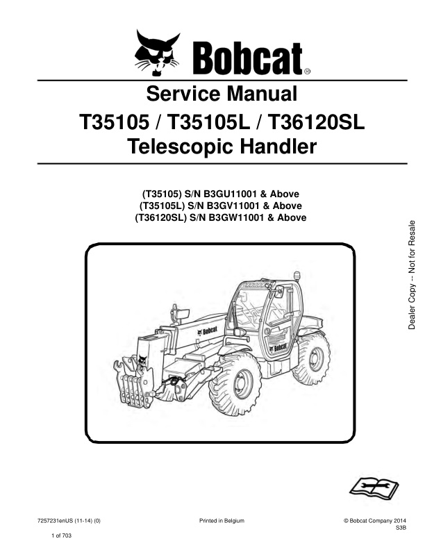 page_1 Service manual Bobcat T35105, T35105L, T36120SL | 7257231 (11-14)