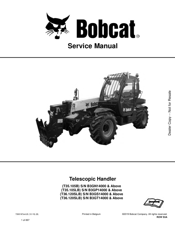 page_1 Service manual Bobcat T35.105B, T35.105LB, T36.120SLB | 7283187 (12-19)