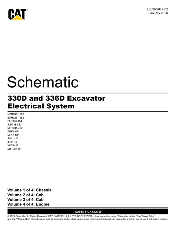 page_3 Schematic Caterpillar 330D and 336D Excavator Electrical System | UENR2637-02