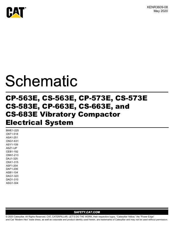 0 Schematic Caterpillar CP-563E, CS-563E, CP-573E, CS-573E, CS-583E, CP-663E, CS-663E, CS-683E | KENR3609-08
